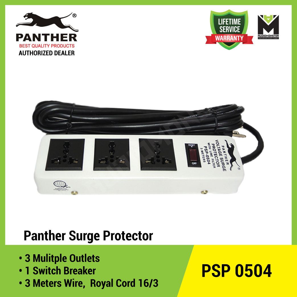 Panther PSP 0504 3 Gang Universal Extension Cord W Switch And 3 Meter Wire Lazada PH