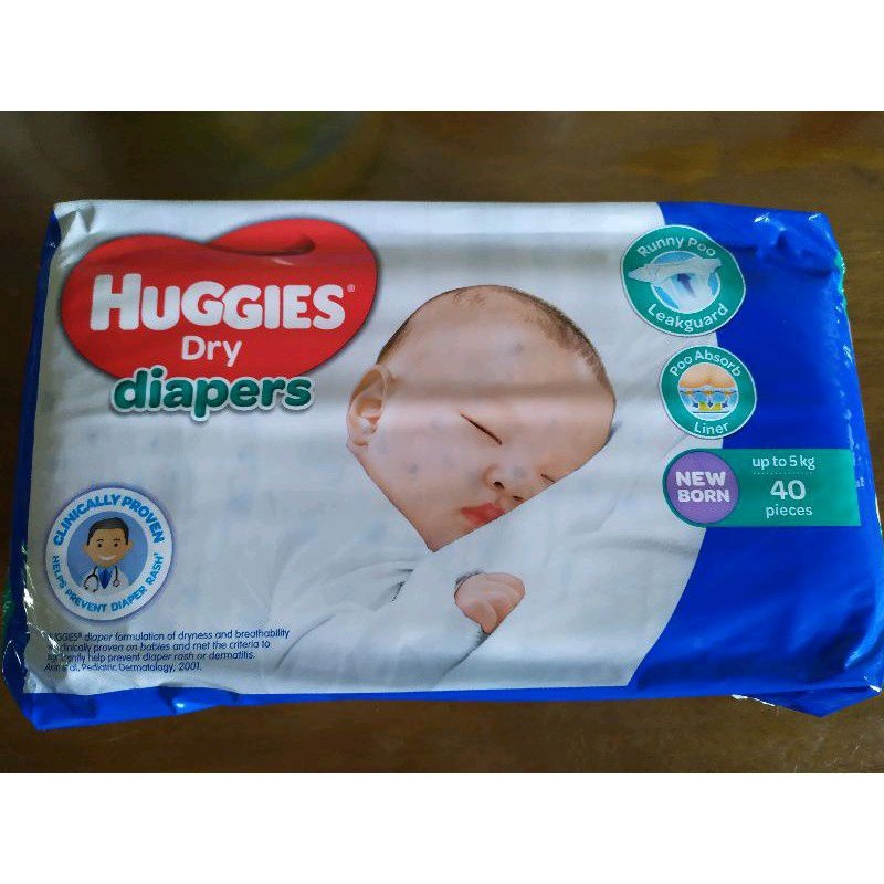 HUGGIES DRY DIAPERS TAPED NEWBORN 40pcs Lazada PH