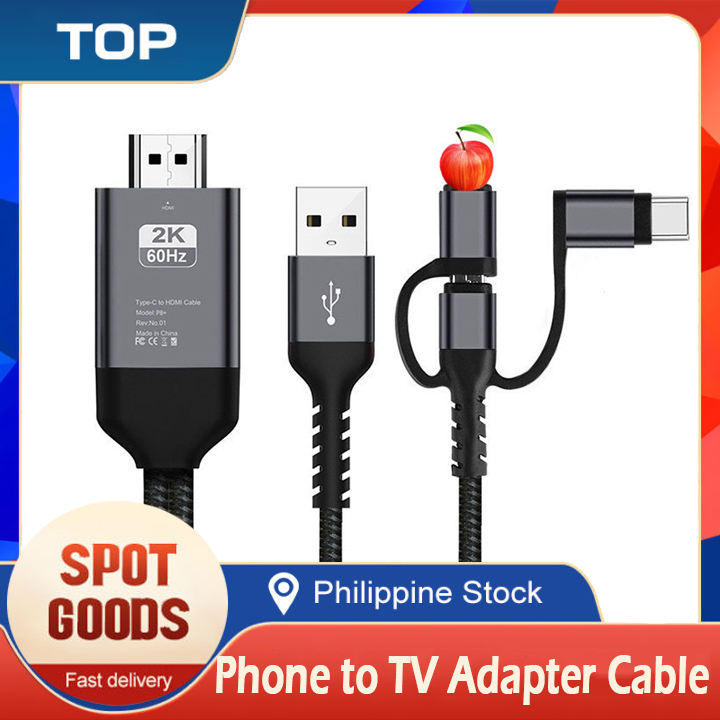 Mobile Phone to TV Adapter Cable USB to HDMI HD With The Same Screen
