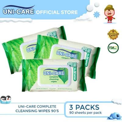 Uni-Care Complete Cleansing Wipes 90's Pack of 3