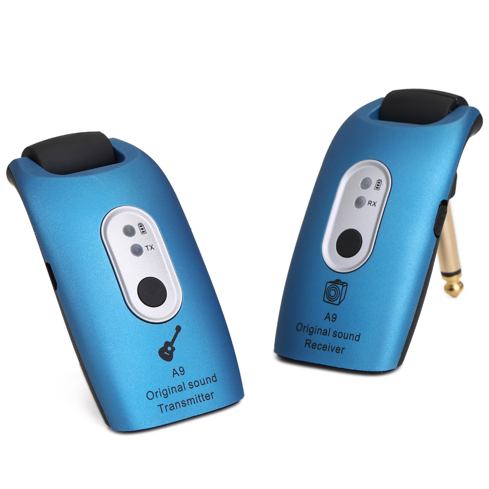 2.4G Wireless Guitar System Electric Guitars Transmitter and Receiver Set Built-in Rechargeable Battery 30M Transmission Range