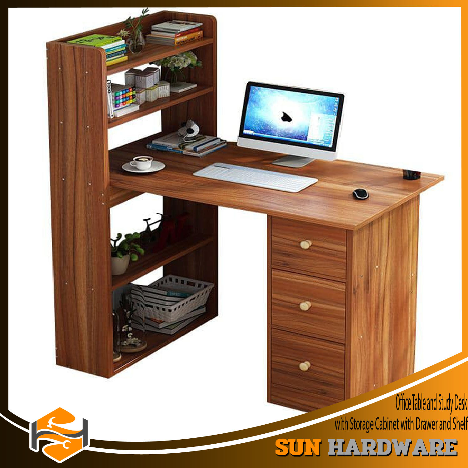 SUN HARDWARE SH39 Study Table with drawer and bookshelf