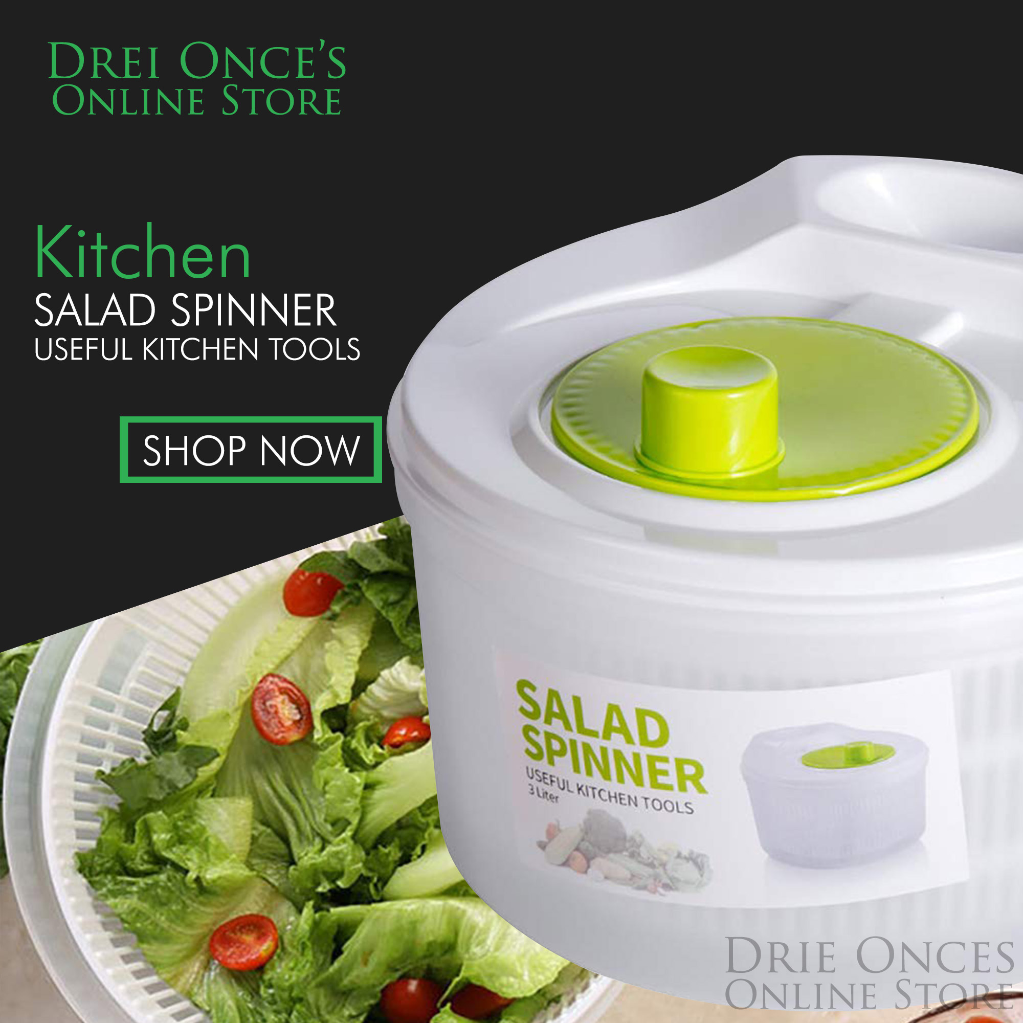 Salad Spinner Large for Kitchen Drain Lettuce Washer Easily Dryer