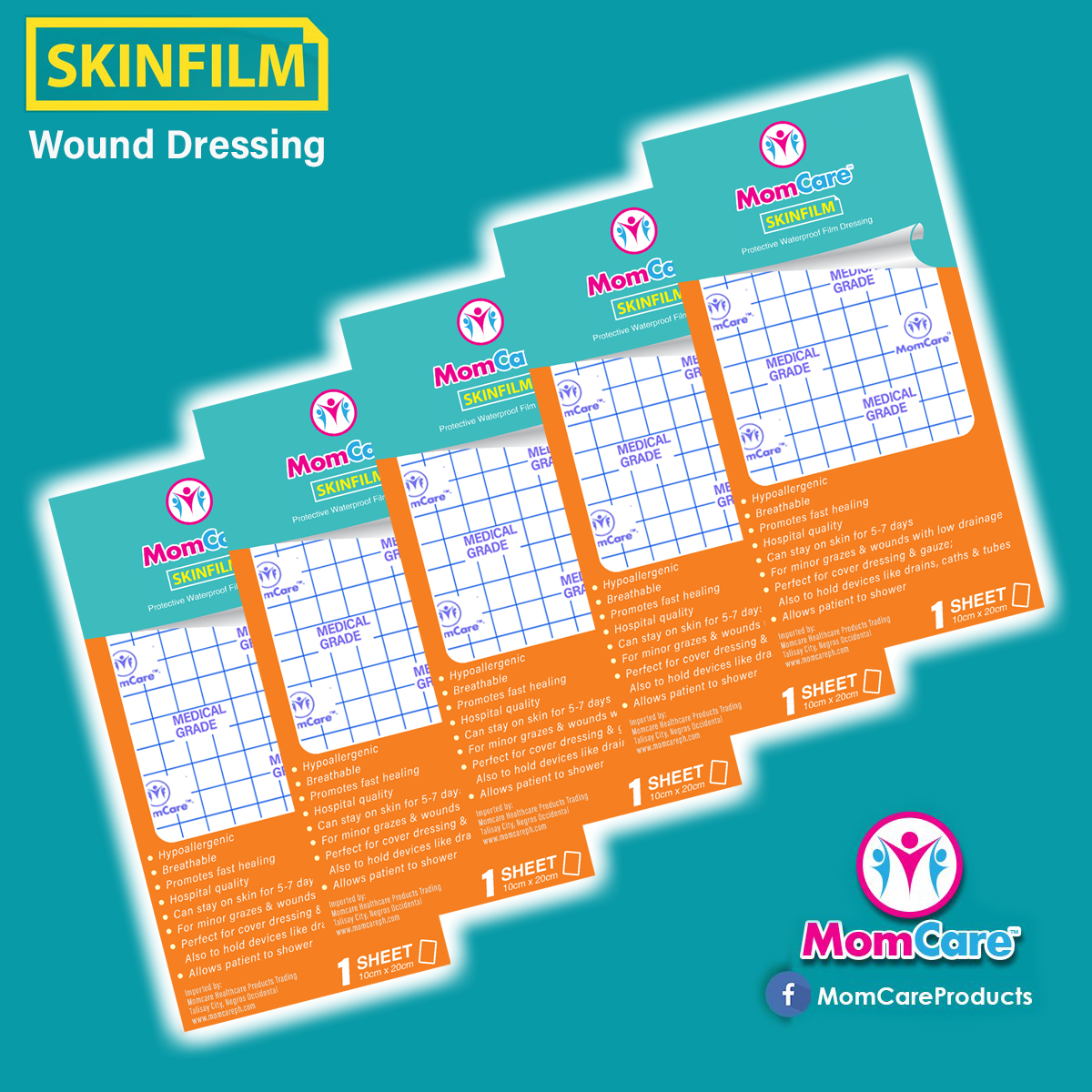 POSTOP DRESSING, POST SURGERY SHOWER Momcare Skinfilm Waterproof