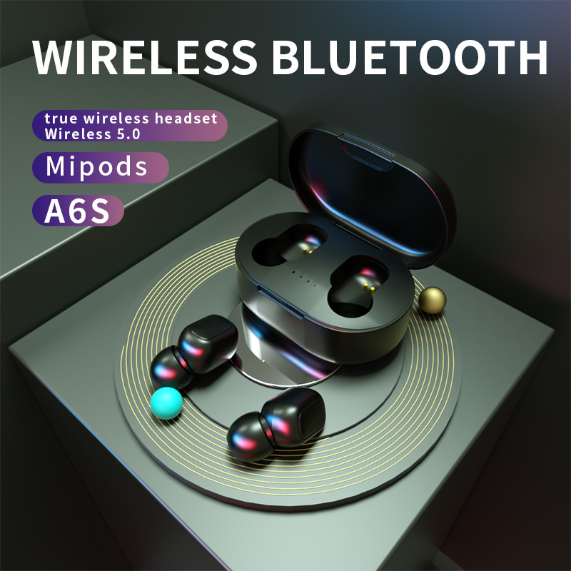 A6S Wireless Bluetooth TWS Earphones Mini Earbud With Mic Charging Box Sports Gaming Headphone For Redmi Xiaomi iPhones
