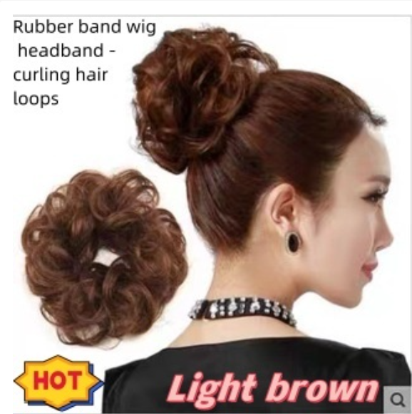 Good luck befalls! Fluffy ball-headed wigs, rubber ropes, elastic curly ...