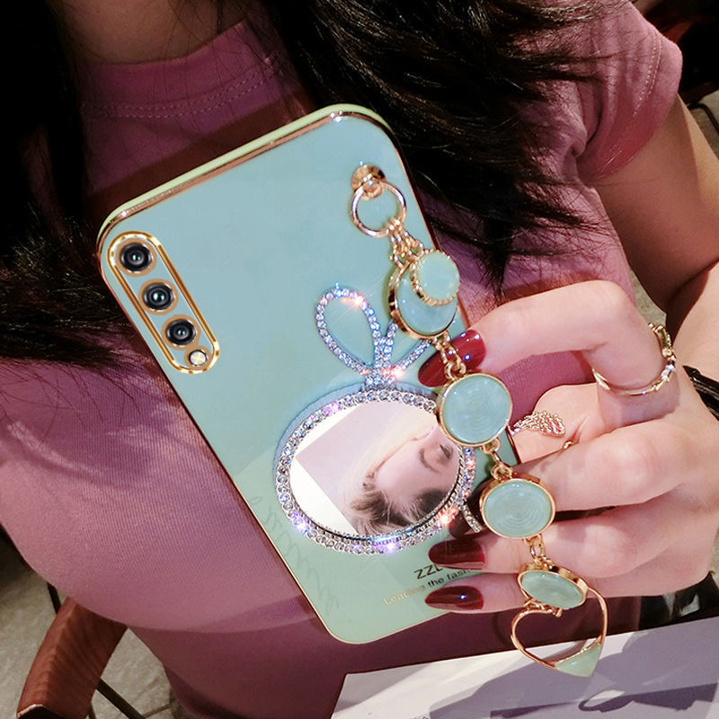AnDyH Precise camera protection case For Vivo S1 cases Bunny makeup mirror with gemstone bracelet