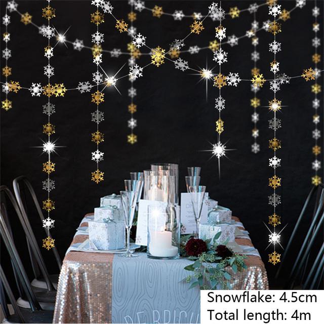Artificial Snowflakes Snow Paper Garland Winter Frozen Party Decor  Christmas Decoration for Home Birthday Navidad Tree Ornaments