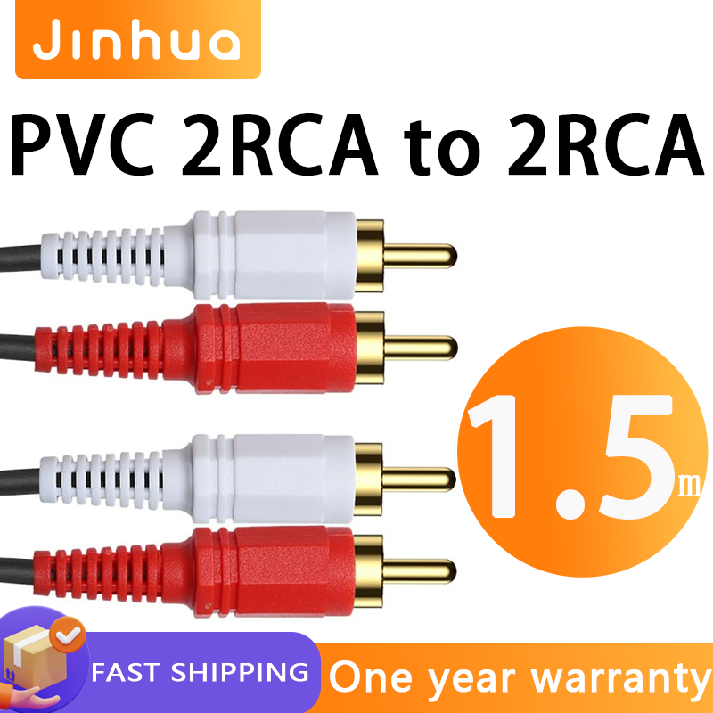 Fosmon 2RCA Stereo Audio Kabel – 2x Cinch Stecker Auf Stecker Für Verstärker, TV & Heimkino