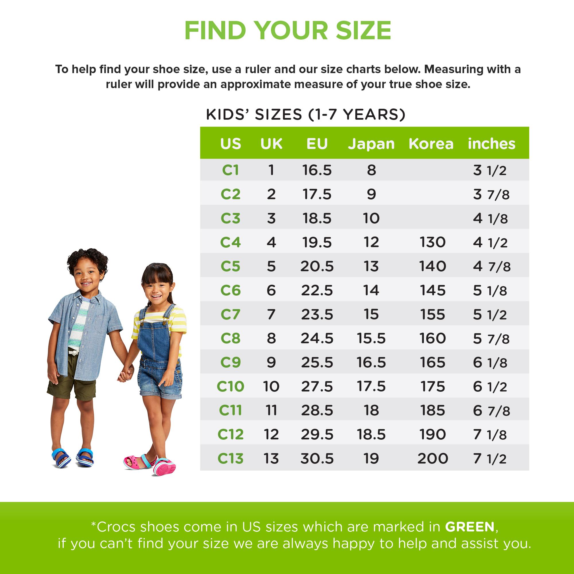 Crocs Shoe Size Chart Kids