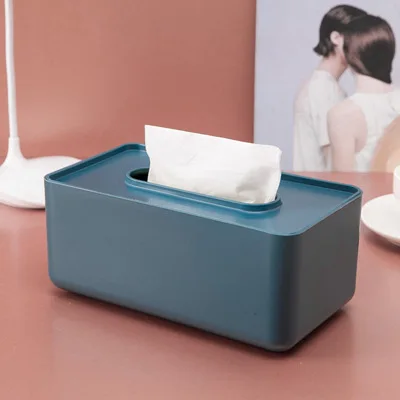Paper box Tissue StorageBox Napkin Tissue Holder Study Desk Tissue Organizer Dresser Tissue Roll Holder Plastic Cap Simple Style Of living Room