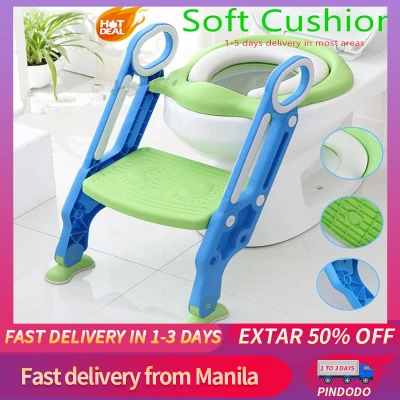 [Ready Stock]Baby Toilet Seat Kids Toilettes With Adjustable Ladder Child Potty Chair Folding Toilet Trainer Seat Step Children Potty Seat