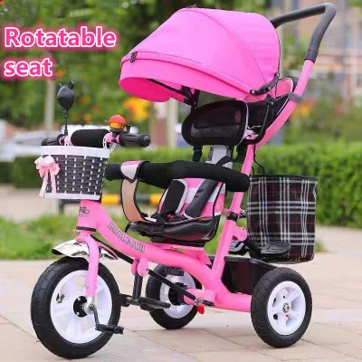 High quality luxury children's tricycle with canopy push bike for kid Bicycle for girl baby carriage