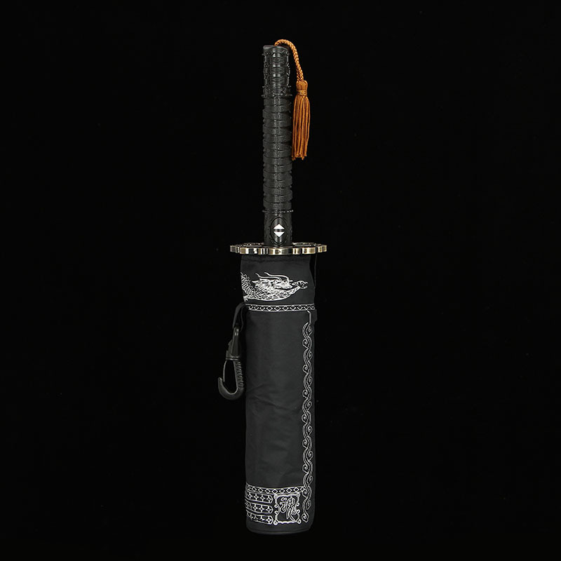 Automatic men's folding large double knife umbrella selfdefense