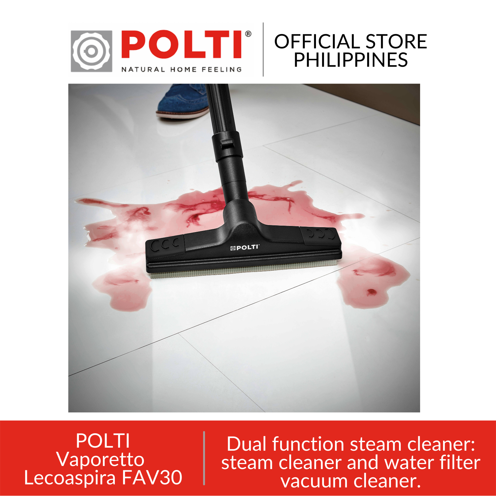 Polti Vaporetto Lecoaspira FAV50 Multifloor Integrated steam and suction  system with water filtration