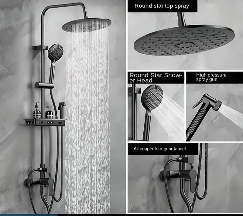 Shower set 304 stainless steel bathroom shower 4 in 1 hot and cold shower set home hotel full