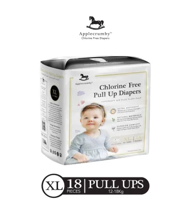 Applecrumby Chlorine-free XL Pull-up/Pants Baby Diapers (11-16 kg) 18pcs x 1 pack