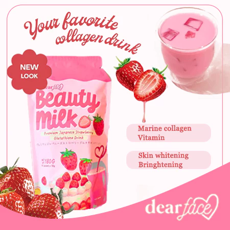 premium japanese strawberry glutathione drink Dear Face Beauty Milk Gluta – Astrid & Rose Dear Face Ichigo STRAWBERRY BEAUTY MILK Dear Face Beauty Milk Premium