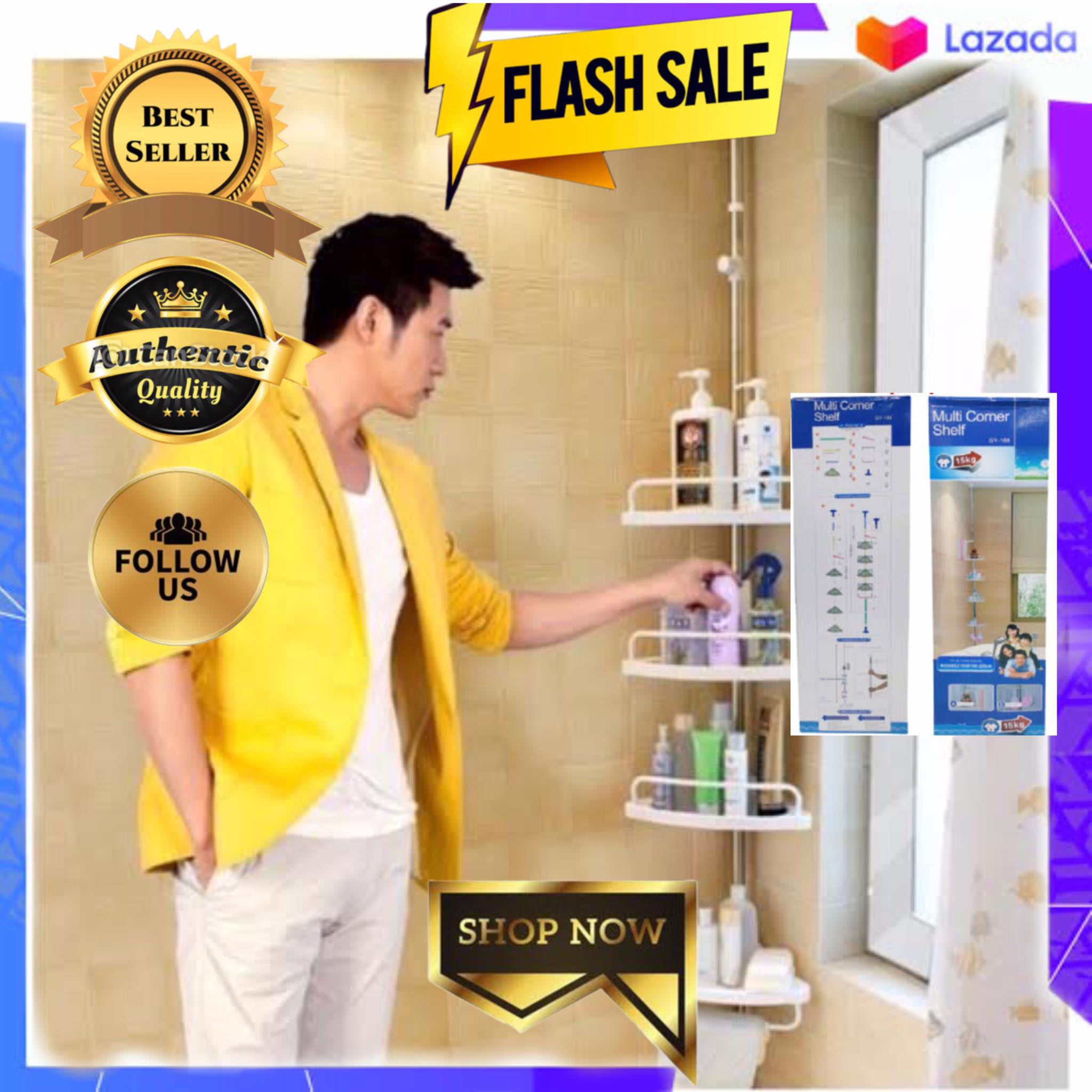 (CZ888) MULTI CORNER SHELF Bathroom Multi Corner Shelf Bathroom Corner