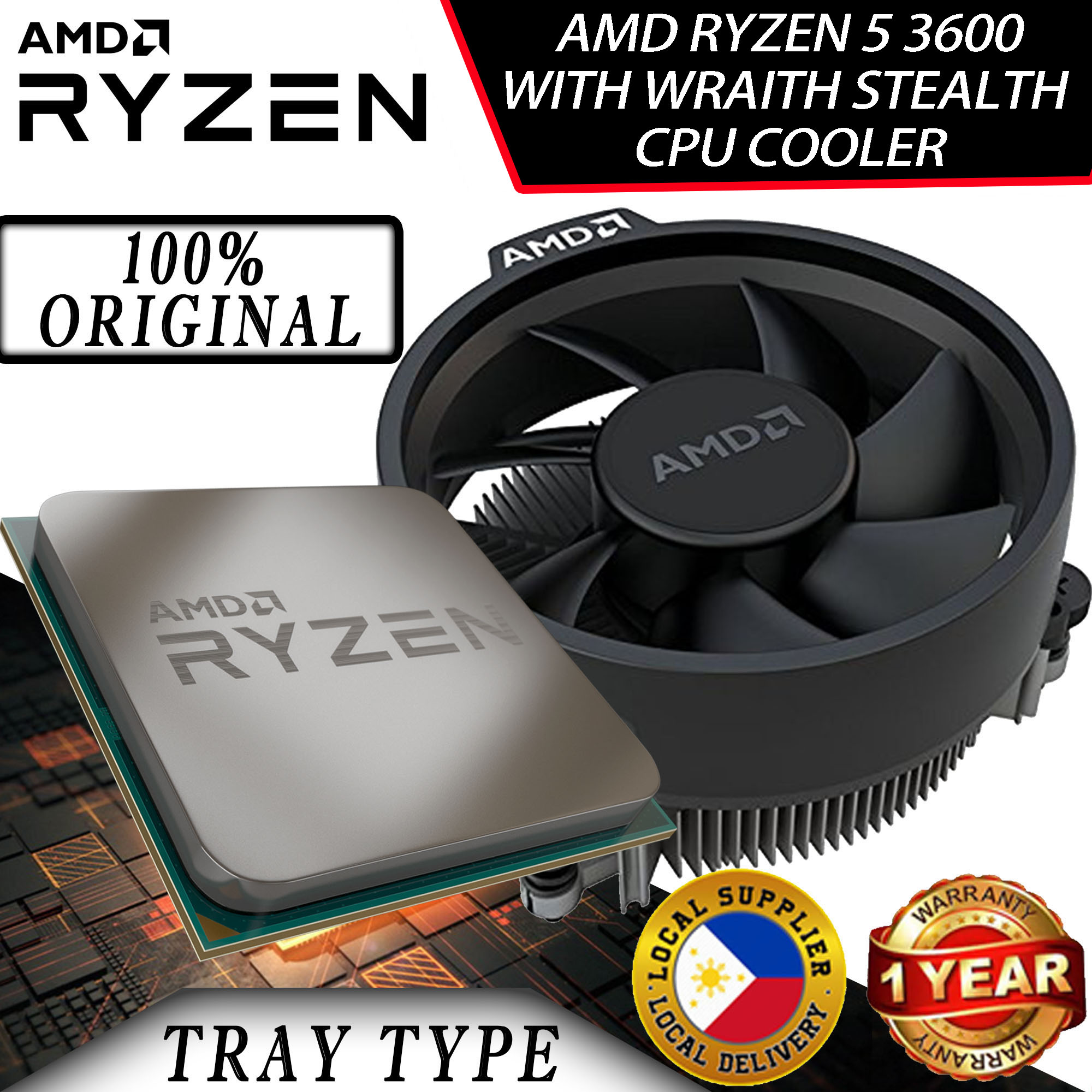 Interessant flertal halstørklæde AMD RYZEN 5 3600 Tray Type AM4 Processor with Amd Wraith Stealth CPU Cooler  6 CPU Cores 12 Threads 3.6GHz | Lazada PH