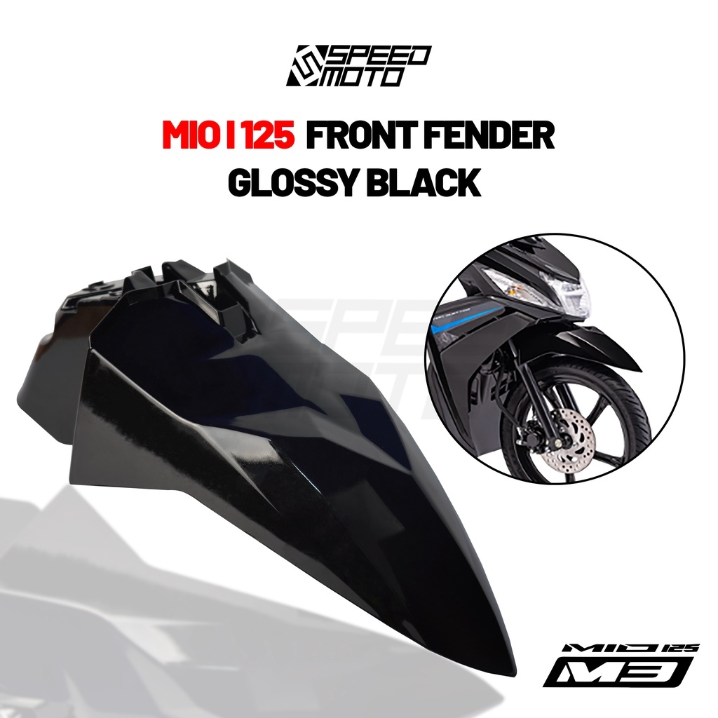 YAMAHA MIO i125 FRONT FENDER GLOSSY BLACK / FRONT FENDER MIO M3 CARBON
