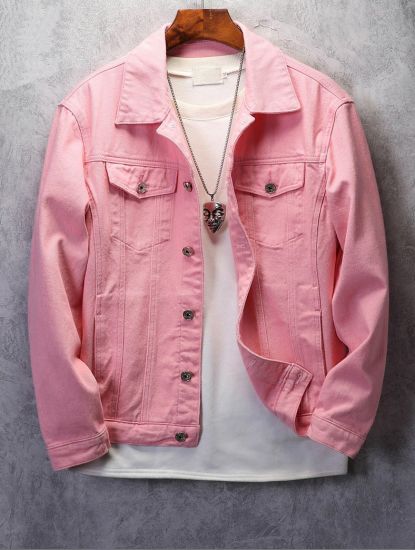 Shop Pink Denim Jacket For Men online 
