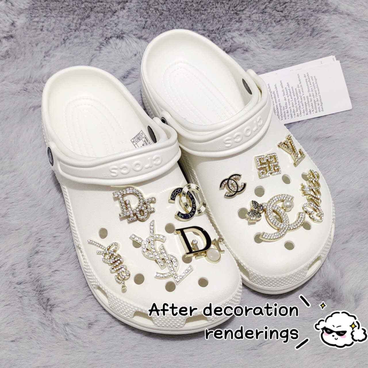 Original handcrafted premium diamond jibbitz set of 10 for decorating