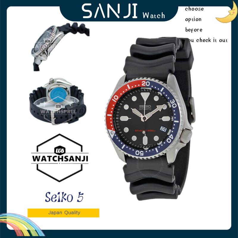 Seiko 5 Divers Mens Black Rubber Janpan Quality Quartz W0044 Casual Sport Watches  Seiko 5 Rubber Unisex Black Analog Watches With/Date(Water Proof) Couple Watch  Seiko Water Resistant Hand Movement with Calendar Display