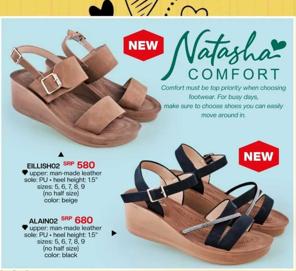 Natasha ALAIN02 Ladies Wedge Sandals with Accessories Heel Height