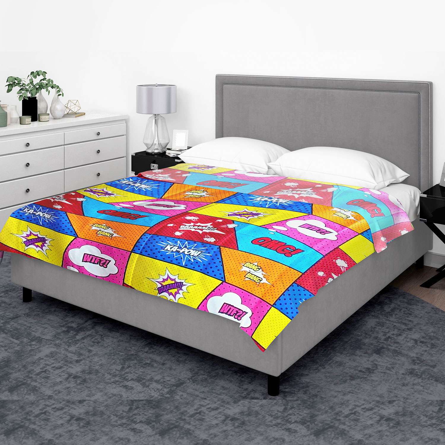 Hodeso 1pc Kumot Premium Canadian Blanket Comic Design Cotton