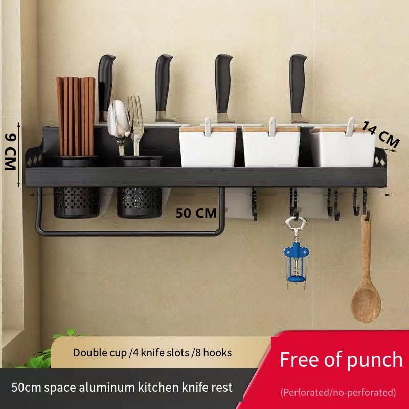 Knife shelving 506070CM WallMounted Hanging Knife Holder Rail Kitchenware Organizer Spice