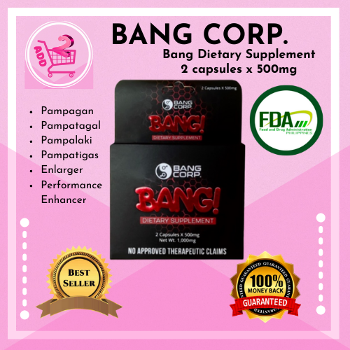 BEST SELLING BANG DIETARY FOOD SUPPLEMENT 2 capsules x 500mg FOR MEN