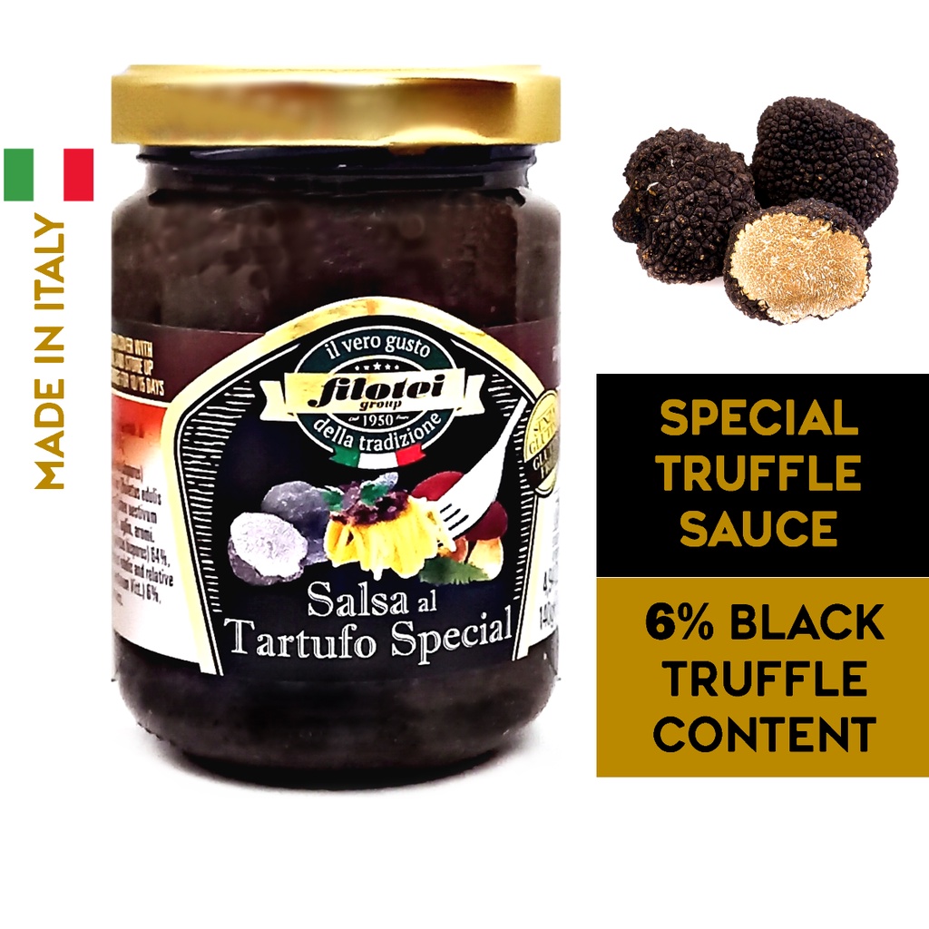 Special Black Truffle Sauce 6 truffle tartufo 14 grams Made in Italy