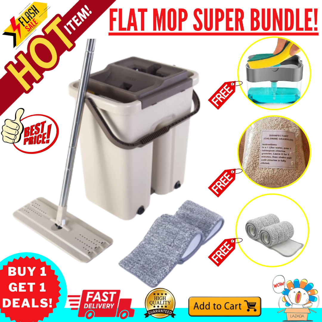 [B1T1] Authentic Flat Mop with Soap Dispenser and Cleaning Solution