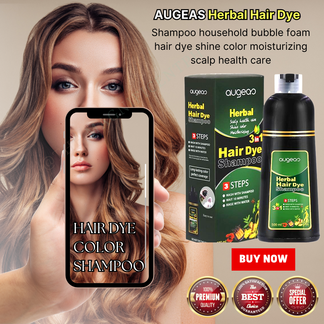 AUGEAS Herbal Hair Dye shampoo household bubble foam hair dye all ...