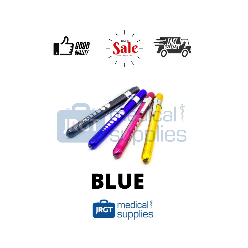 Medical Penlight / Pen Torch with Batteries and Pupil Gauge (Assorted