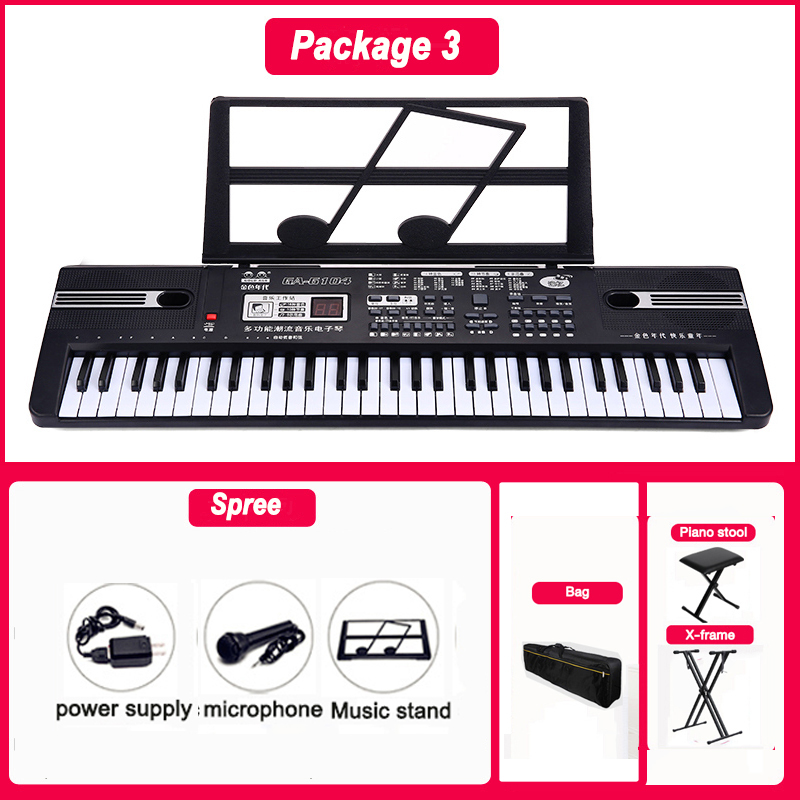 Minsine61 Key Electronic Piano Music Keyboard With Microphone 61Key