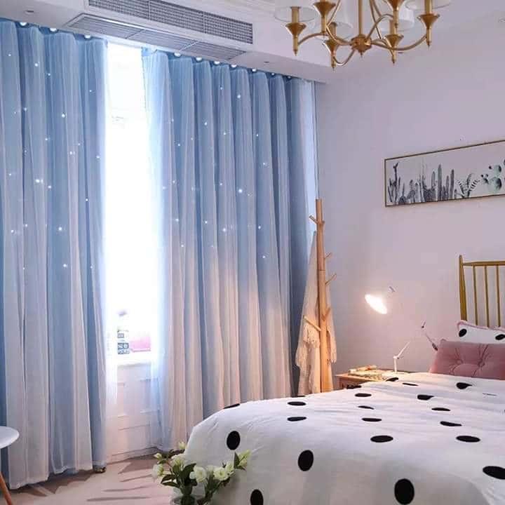 Starry Night Sleep Enhancing Cosmic Twinkle Blind Nursery Blackout Drape For Nursery Baby Room Curtain