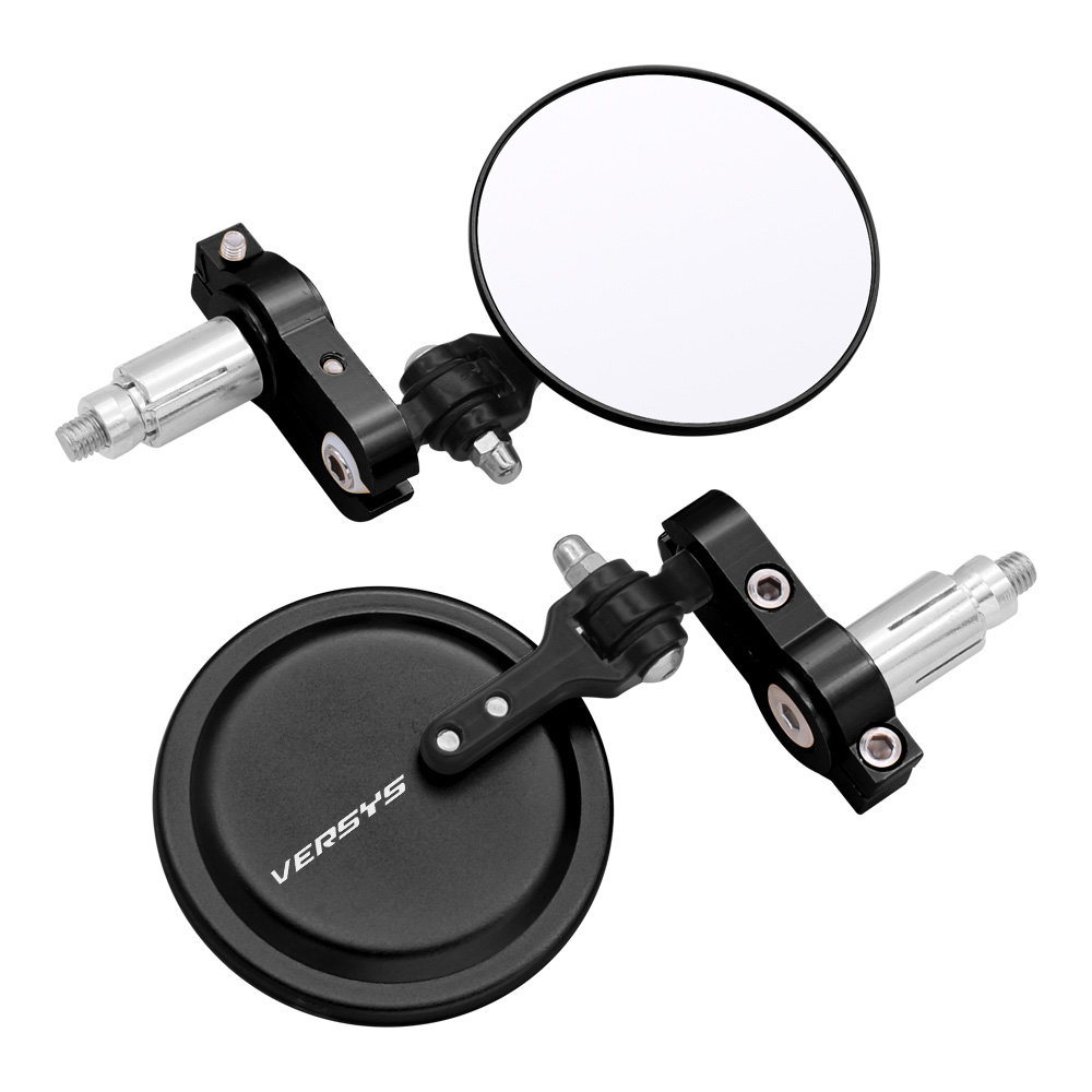 VERSYS Motorcycle Mirrors 3 Inch Round Folding Bar End Side Mirror For