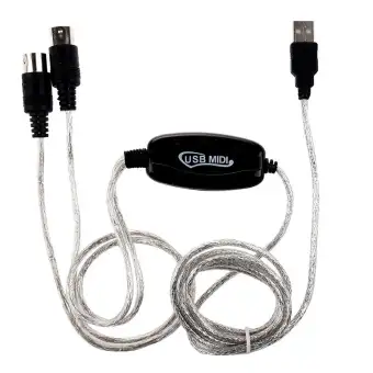 Midi Usb In Out Interface Cable Cord Converter Pc To Music