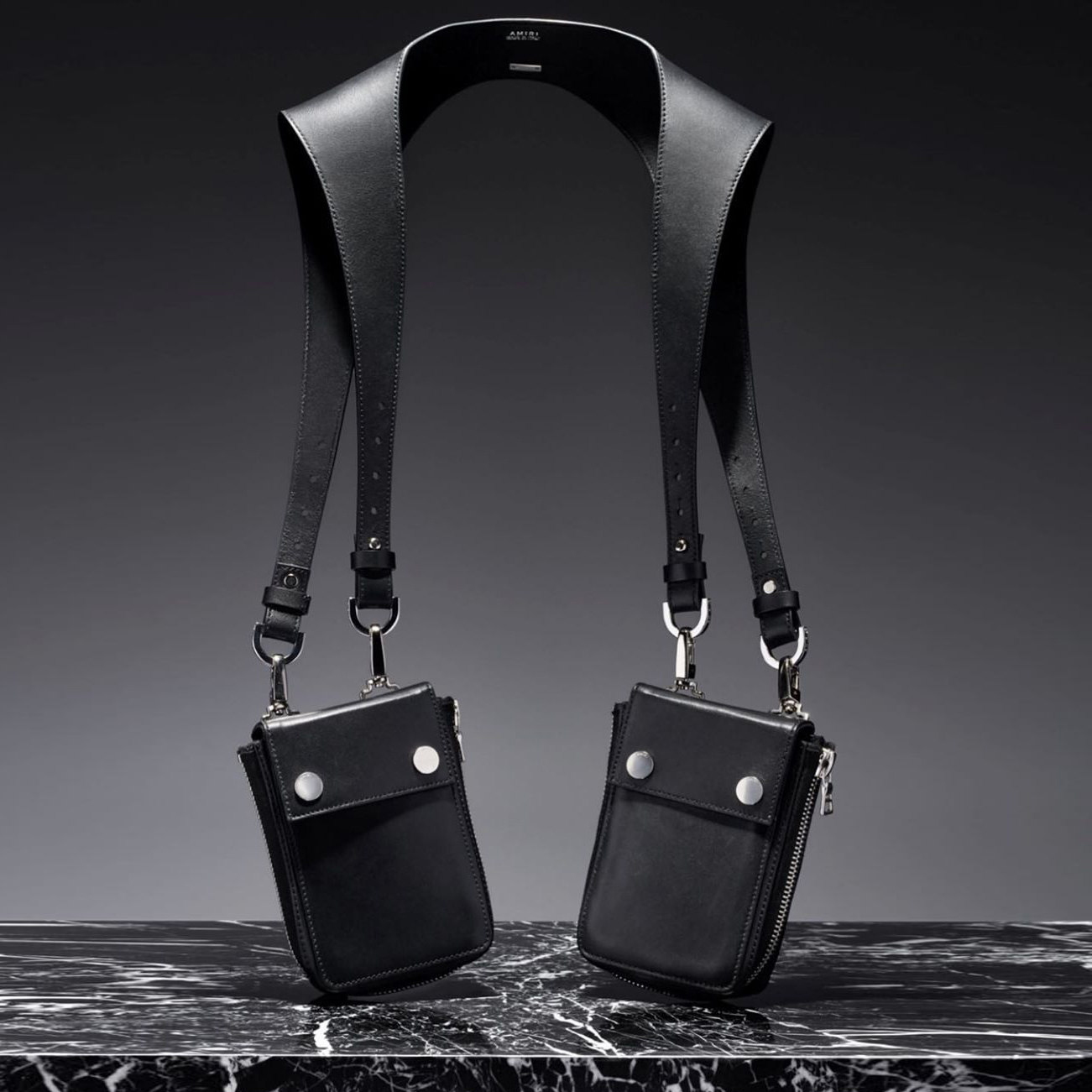 Amiri 2.0 Leather Harness Bag in Black for Men