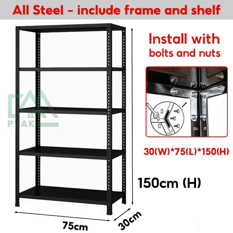 【Load 800 KG】Metal Boltless Rack Steel Rack Shelves 5 layers Metal Rack ...