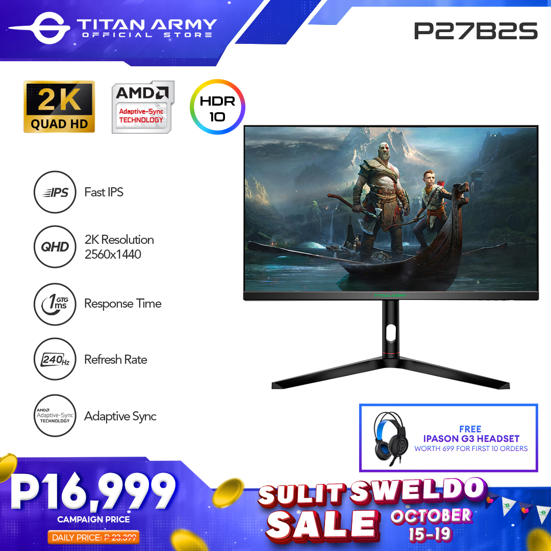 Titan Army P27B2S QHD 2560*1440 240Hz IPS 27“ Gaming Monitor | Lazada PH