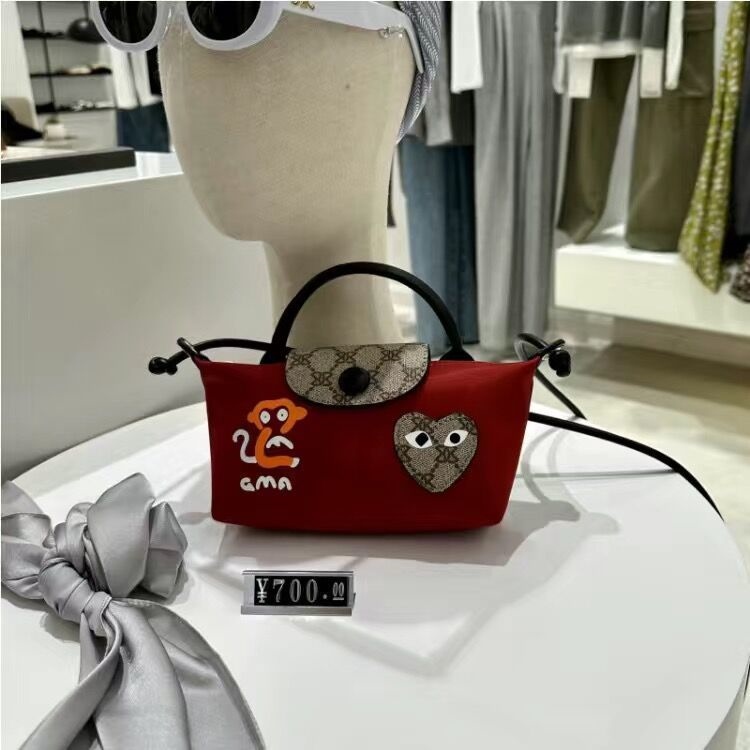 Longchamp dumpling bag mini2023 new handbag trendy female printed messenger  bag Oxford cloth small mini female bag