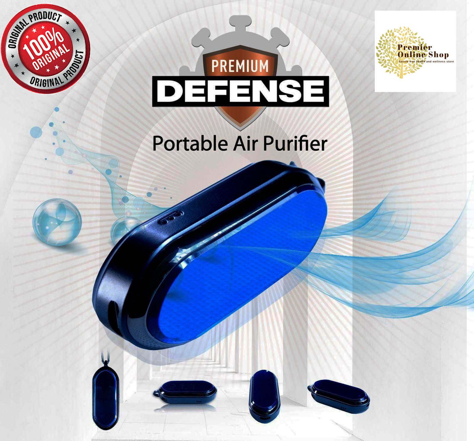 Portable Air Purifier Premium Defense metallic blue Original Lazada PH