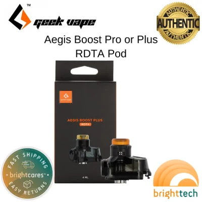 Geekvape Aegis Boost Pro or Plus Replacement Pod RDTA Cartridge 4ml - Legit Pack of 1 (Bright Tech)