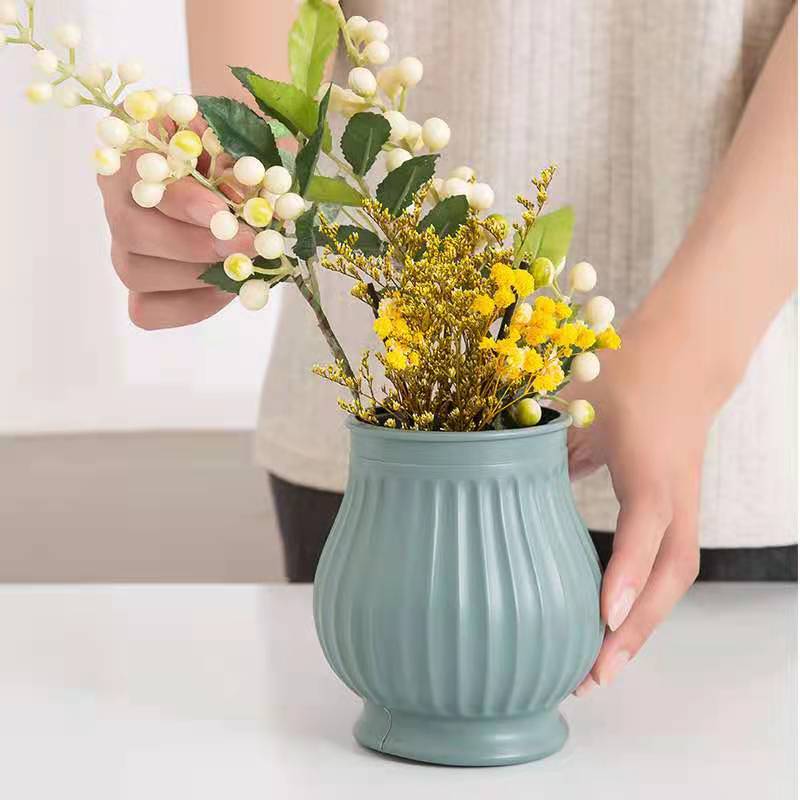 Gazechimp Round Flower Vase Stainless Steel Gold Bowl Urn Plant Pot Dried Flower Filler 