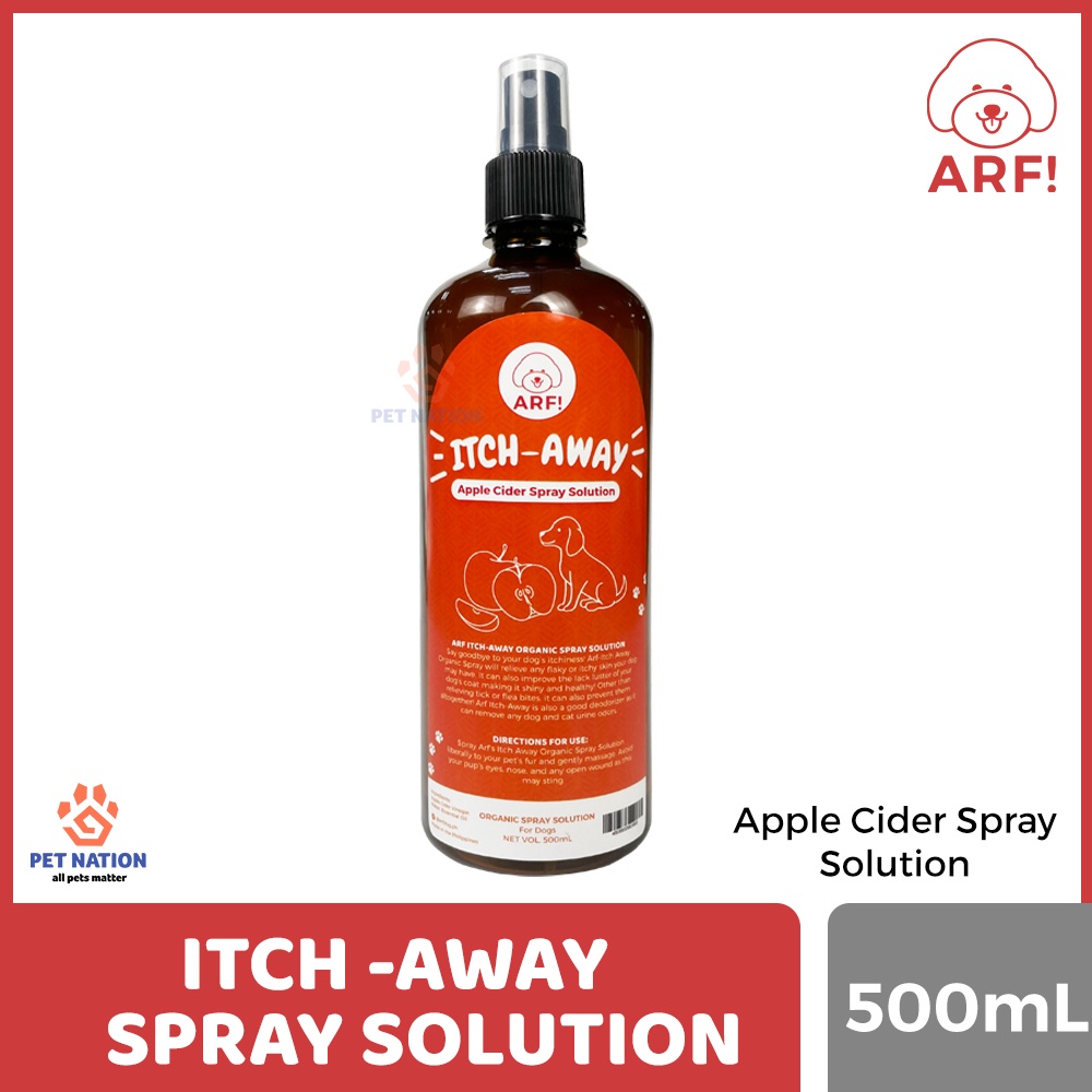 ARF! Dog Itch Away Organic Spray On Solution (500mL) Apple Cider Solution Dog AntiItch Anti