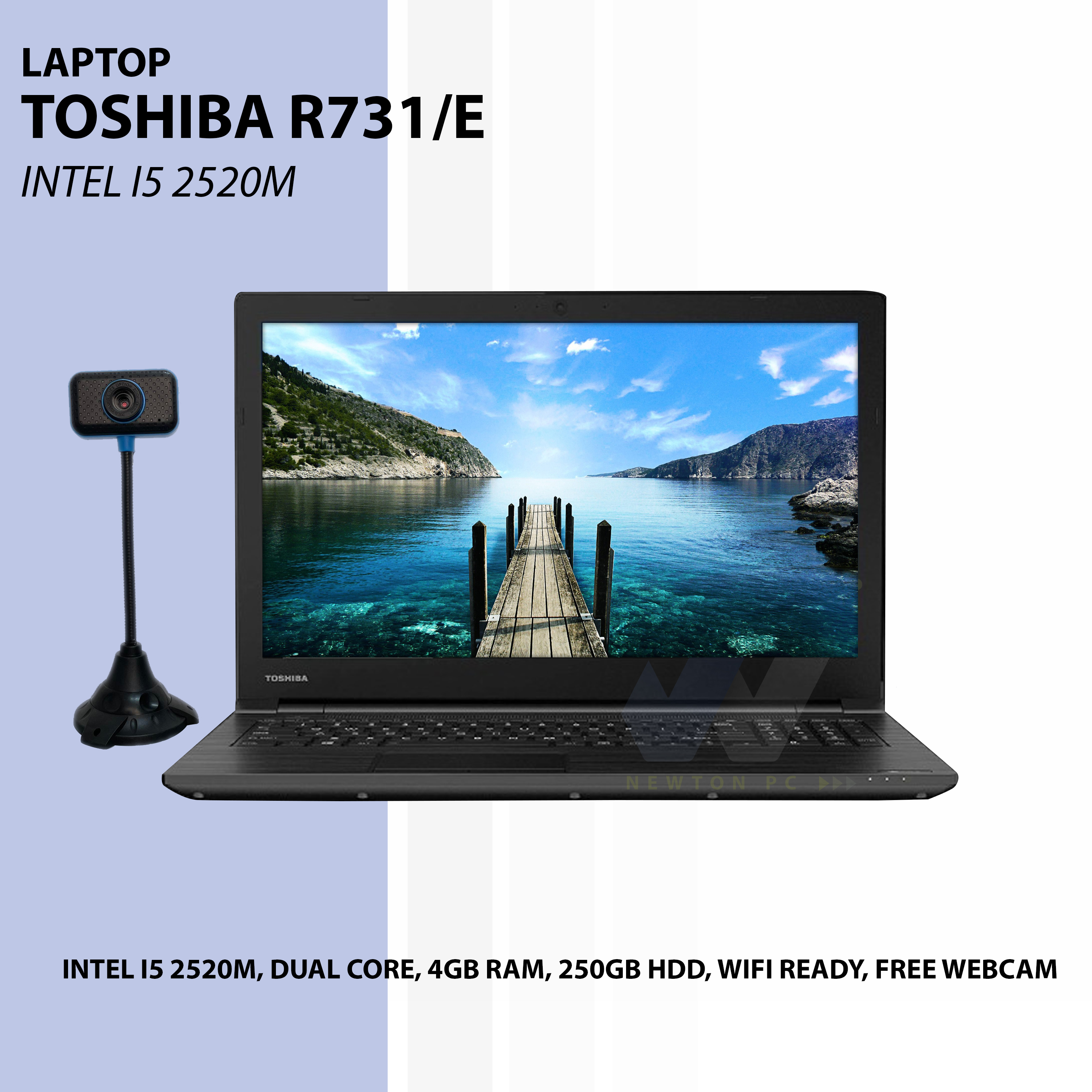 Laptop ( Toshiba Dynabook R731/E , Intel Core i5 2520m 2nd Gen , Dual Core  2.5Ghz, 4GB Ram DDR3, 250GB HDD ) Wifi and Windows Ready / Free Webcam , 