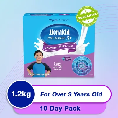 Wyeth® BONAKID PRE-SCHOOL® 3+ Stage 4 Powdered Milk Drink for Children Over 3 Years Old, Sachet in Box, 1.2kg (400g x 3)